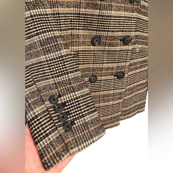 Rebecca Taylor Boucle Plaid Cotton Wool Blend Double breasted Blazer/Jac… - Picture 4 of 9
